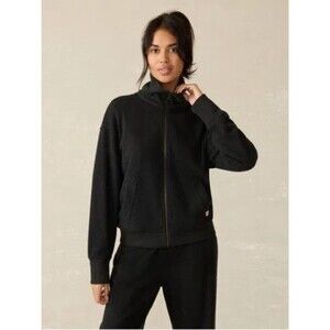 Faherty Black Full-Zip Hoodie